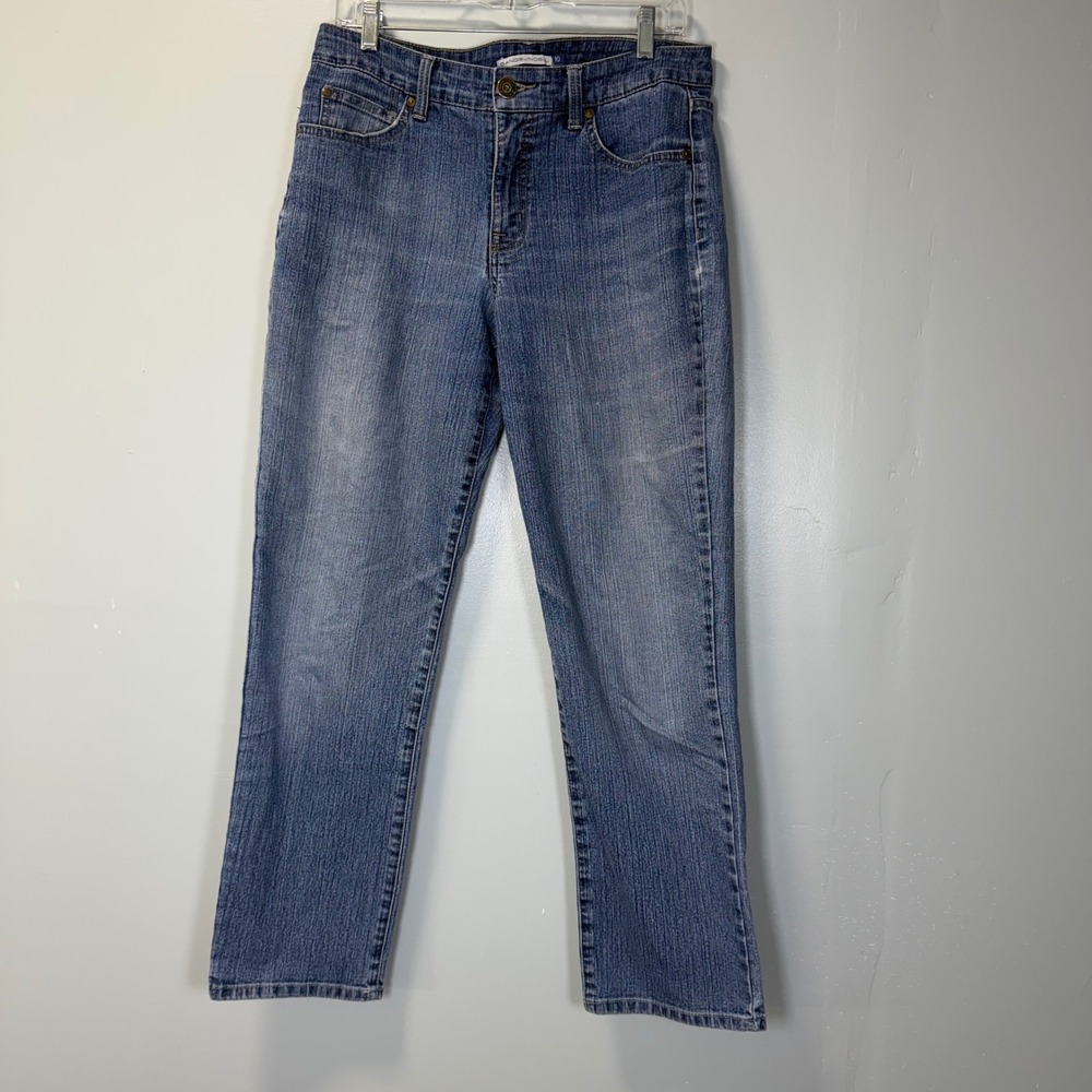 Bandolino Blu Mandie Straight Leg Jeans Medium Wash Blue Denim Size 10 Average
